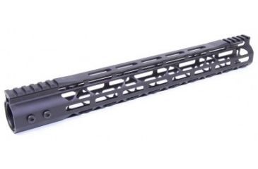 Image of Guntec USA Mod Lite Skeletonized M-Lok Free Floating Handguard w/Monolithic Top Rail, 15in, Black, GT-15MDLTE