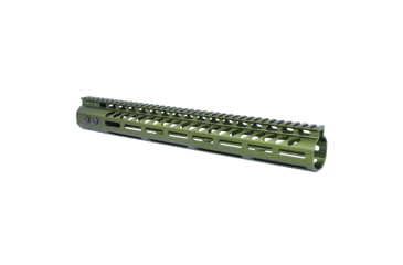 Image of Guntec USA .308 Caliber Ultra Lightweight Thin M-LOK System Free Floating Handguard w/Monolithic Top Rail, 15in, Anodized Green, GT-15MLK-308-GREEN
