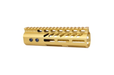Image of Guntec USA .308 Caliber Ultra Lightweight Thin M-LOK System Free Floating Handguard w/Monolithic Top Rail, 7in, Anodized Gold, GT-7MLK-308-GOLD
