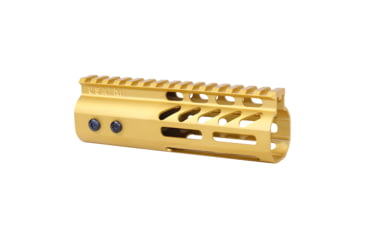 Image of Guntec USA 6 Ultra Lightweight Thin M-LOK Free Floating Handguard w/ Monolithic Top Rail, Anodized Gold, GT-6MLK-GOLD