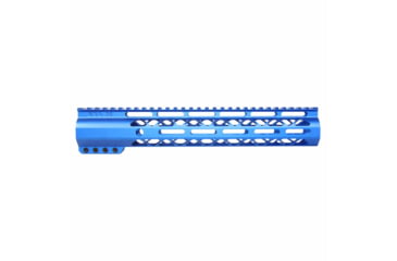 Image of Guntec USA AirLok Series M-LOK Compression Free Floating Handguard w/Monolithic Top Rail, 12in, Blue, GT-12ALC-BLUE
