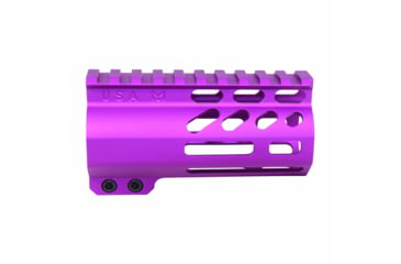 Image of Guntec USA AirLok Series M-LOK Compression Free Floating Handguard w/Monolithic Top Rail, 4in, Purple, GT-4ALC-PURPLE