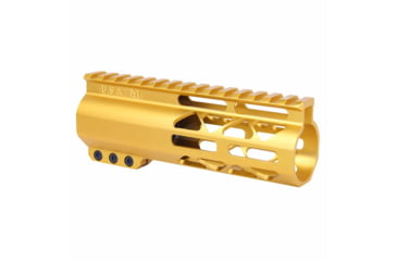 Image of Guntec USA AIR-LOK Series M-LOK Compression Free Floating Handguard w/Monolithic Top Rail, 6in, Gold, GT-6ALC-GOLD