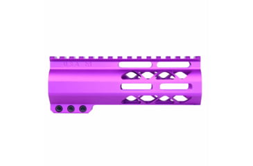 Image of Guntec USA AirLok Series M-LOK Compression Free Floating Handguard w/Monolithic Top Rail, 6in, Purple, GT-6ALC-PURPLE