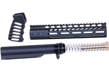 Image of Guntec USA AR-15 10in Pistol Brace Build Kit With Milspec Buffer Tube, Anodized Black, ULTRA-BBK10-BLACK
