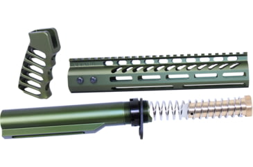 Image of Guntec USA AR-15 10in Pistol Brace Build Kit With Milspec Buffer Tube, Anodized Green, ULTRA-BBK10-GREEN