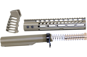 Image of Guntec USA AR-15 10in Pistol Brace Build Kit With Milspec Buffer Tube, Cerakote Flat Dark Earth, ULTRA-BBK10-FDE
