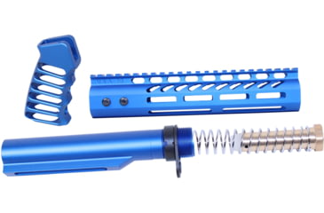 Image of Guntec USA AR-15 9in Pistol Brace Build Kit With Milspec Buffer Tube, Anodized Blue, ULTRA-BBK9-BLUE