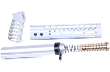Image of Guntec USA AR-15 9in Pistol Brace Build Kit With Milspec Buffer Tube, Anodized Clear, ULTRA-BBK9-CLEAR