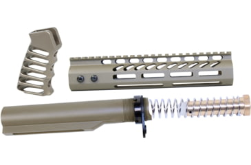Image of Guntec USA AR-15 9in Pistol Brace Build Kit With Milspec Buffer Tube, Cerakote Flat Dark Earth, ULTRA-BBK9-FDE