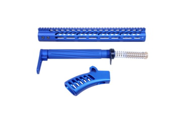 Image of Guntec USA AR-15 Compliant Ultra Furniture Set, Anodized Blue, AR-COMP-SET-BLUE