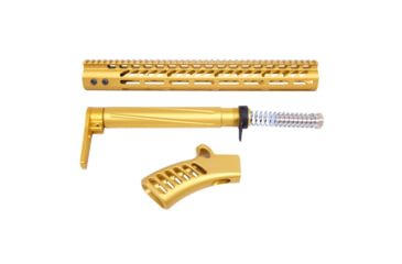 Image of Guntec USA AR-15 Compliant Ultra Furniture Set, Anodized Gold, AR-COMP-SET-GOLD