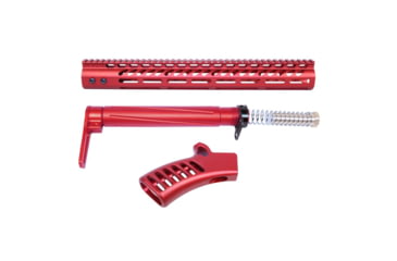 Image of Guntec USA AR-15 Compliant Ultra Furniture Set, Anodized Red, AR-COMP-SET-RED