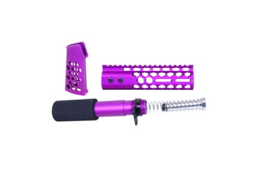 Image of Guntec USA AR-15 Honeycomb Pistol Furniture Set, 7in, Anodized Purple, AR-HCP-SET-PURPLE