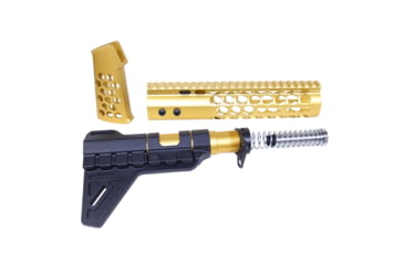 Image of Guntec USA AR-15 Honeycomb Pistol Furniture Set, Anodized Gold, HCP-GOLD