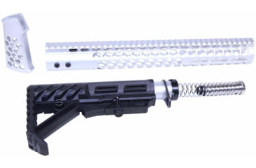 Image of Guntec USA AR-15 Honeycomb Series Complete Furniture Set, Gen 2, Anodized Clear, HC-SET-G2-CLEAR