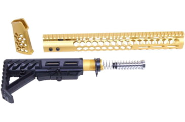 Image of Guntec USA AR-15 Honeycomb Series Complete Furniture Set, Gen 2, Anodized Gold, HC-SET-G2-GOLD
