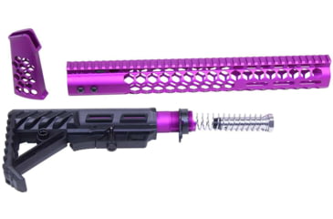 Image of Guntec USA AR-15 Honeycomb Series Complete Furniture Set, Gen 2, Anodized Purple, HC-SET-G2-PURPLE