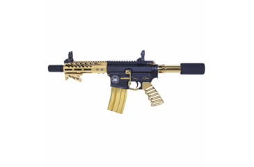 Image of Guntec USA AR-15 Ultra Lightweight Thin M-LOK Free Floating Handguard w/ Monolithic Top Rail, 7in, Gold Plated, GT-7MLK-GLD
