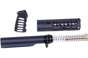 Image of Guntec USA AR-15 Pistol Furniture Set With Miltube, Anodized Black, AR-PISTOL-SET-MIL-BLACK