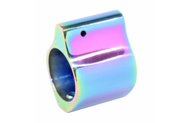 Image of Guntec USA AR-15 Steel Low Profile Gas Block, Gloss Rainbow Pvd Coated, GT750SS-RPVD