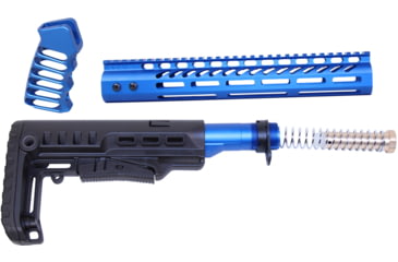 Image of Guntec USA AR-15 Ultralight Series Complete Furniture Set 12in, Anodized Blue, ULTRA-SET-12-BLUE