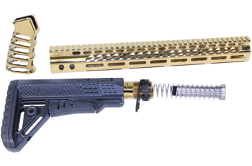 Image of Guntec USA AR-15 Ultralight Series Complete Furniture Set, Gold Plated, ULTRA-SET-GP