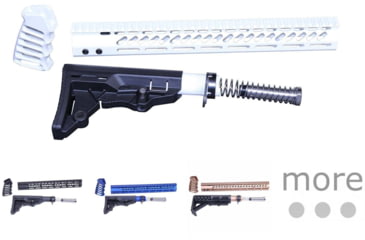 Image of Guntec USA AR-15 Ultralight Series Complete Furniture Set, Arctic White, Black, Blue, Burnt Bronze, Cerakote Blue, Chrome