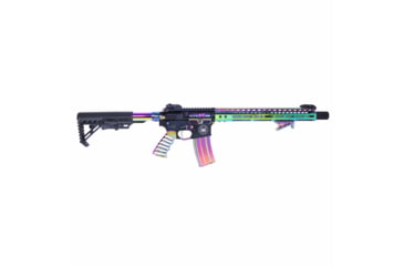 Image of Guntec USA AR-15 Ultra Lightweight Thin M-LOK Free Floating Handguard w/ Monolithic Top Rail, 15in, Rainbow PVD, GT-15MLK-RPVD