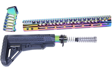 Image of Guntec USA AR-15 Ultralight Series Complete Furniture Set, Rainbow PVD, ULTRA-SET-RPVD