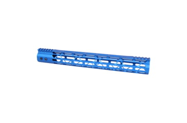 Image of Guntec USA MOD LITE Skeletonized Series M-LOK Free Floating Handguard w/ Monolithic Top Rail, 15in, Anodized Blue, GT-15MDLTE-BLUE
