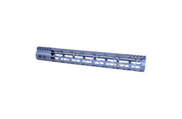 Image of Guntec USA MOD LITE Skeletonized Series M-LOK Free Floating Handguard w/ Monolithic Top Rail, 15in, Anodized Grey, GT-15MDLTE-GREY
