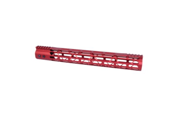 Image of Guntec USA MOD LITE Skeletonized Series M-LOK Free Floating Handguard w/ Monolithic Top Rail, 15in, Anodized Red, GT-15MDLTE-RED