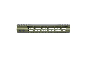 Image of Guntec USA MOD LITE Skeletonized Series M-LOK Free Floating Handguard With Monolithic Top Rai, Anodized Green, 12in, GT-12MDLTE-GREEN