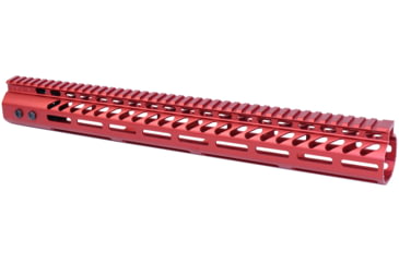 Image of Guntec USA Ultra Lightweight Thin M-LOK Free Floating Handguard w/ Monolithic Top Rail, .308 Caliber, 16.5in, Anodized Red, GT-16.5MLK-308-RED