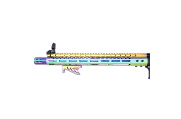 Image of Guntec USA Ultra Lightweight Thin M-LOK System Free Floating Handguard w/Monolithic Top Rail, 15in, MATTE RAINBOW PVD COATED, GT-15MLK-M-RPVD