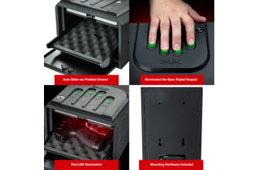 Image of Gunvault GV105019 MiniVault Gun Safe, Illuminated Keypad, Manual Key, GV1050-19
