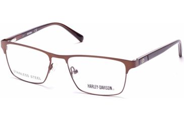 Image of Harley Davidson Eyewear HD0132T Bifocal Prescription Eyeglasses - Matte Dark Brown Frame, Matte Dark Brown Lenses, 49 mm Lens Diameter HD0132T49049