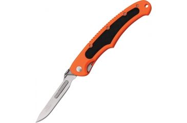 Image of Havalon Piranta-Bolt Folding Knife, 2.75in, Stainless Blade, Clampack, Blaze Orange, XTC-60ABOLT