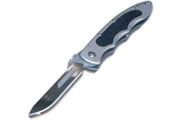Image of Havalon Piranta-Original Quick-Change Folding Knife, 2.75in, Stainless Skinner Blade, Clampack, Silver/Black, XTC-60KNP