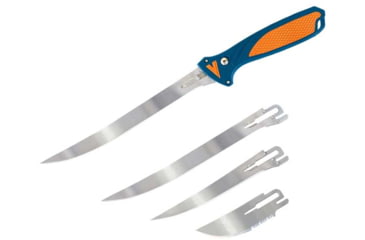 Image of Havalon Talon Fish Interchangeable Fixed Blade Knife Set, 4 Blades, Roll-Pack, Box, Blue/Orange, XTI-TF