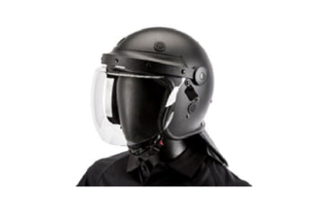 Image of Haven Gear Riot Helmet with Bubble Face Shield, Black, One Size Fits Most, HG-HMAT-B