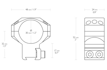 Image of Hawke Sport Optics Dovetail Tactical Rings - 2-Pieces, 30mm, High, Black, 24107