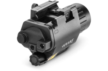 Image of Hawke Sport Optics LED Flashlight w/Red Laser Rail Mount, CR 123A, Red, 43110
