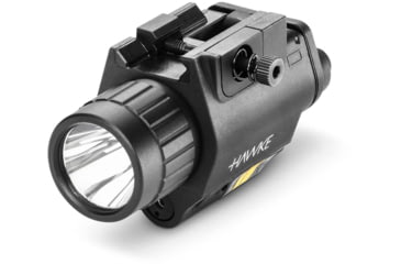 Image of Hawke Sport Optics LED Flashlight w/Red Laser Rail Mount, CR 123A, Red, 43110