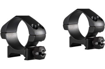 Image of Hawke Sport Optics Precision Steel 30mm Rings Weaver 30mm w/ Nut - 2-Pieces, Low, Black, 23005