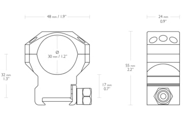 Image of Hawke Sport Optics Tactical Rings Weaver - 2-Pieces, 30mm, High, Black, 24117