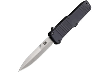Image of Heckler &amp; Koch Auto Hadron Out The-Front Automatic Folding Knives, 3.38in, 154CM Stainless Blade, Bayonet Blade, Black Anodized Aluminum Handle, HK54026