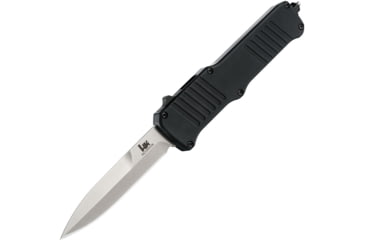 Image of Heckler &amp; Koch Auto HK Incursion OTF Automatic Folding Knives w/ Glass breaker, 4in, 154CM Stainless Steel, Bayonet Blade, Black Anodized Aluminum Handle, 54090