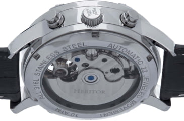 Image of Heritor Automatic Wilhelm Semi-Skeleton Leather-Band Watch w/Day/Date, Black, One Size, HERHS2105